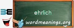 WordMeaning blackboard for ehrlich